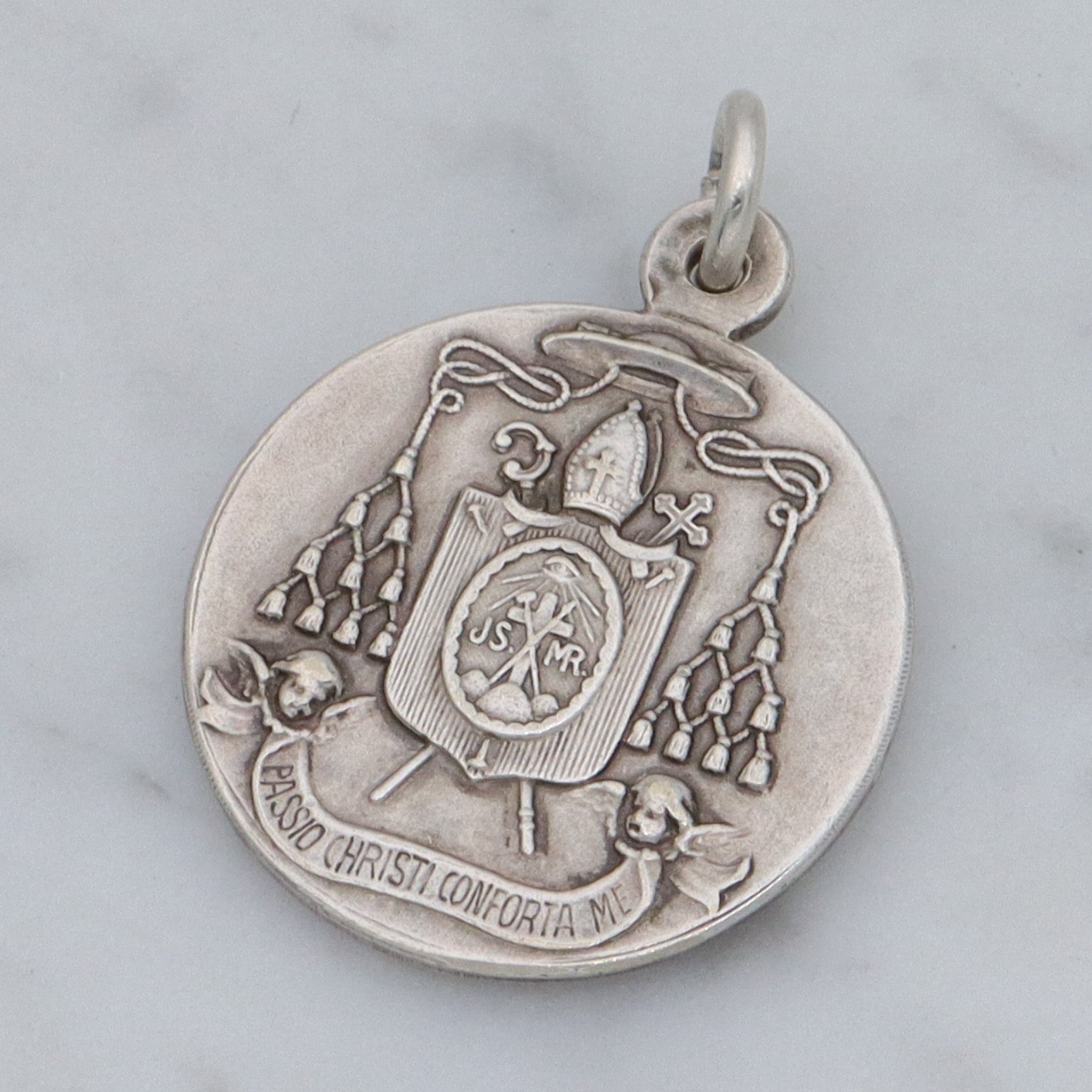 Antique German silver plated Bishop John Neumann C.SS.R medallion pendant